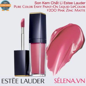 Son kem lì Pure Color Envy Paint-On Liquid LipColor #200 Pink Zinc Matte