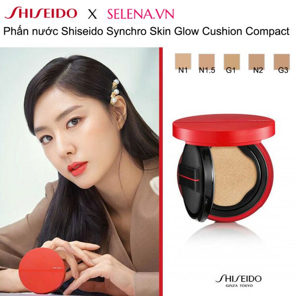 Phấn nước Shiseido Synchro Skin Glow Cushion Compact phấn nước thông minh đầu tiên. Chỉ cần vỗ nhẹ để cung cấp độ ẩm và mang đến một nền da tươi sáng, rạng rỡ. 